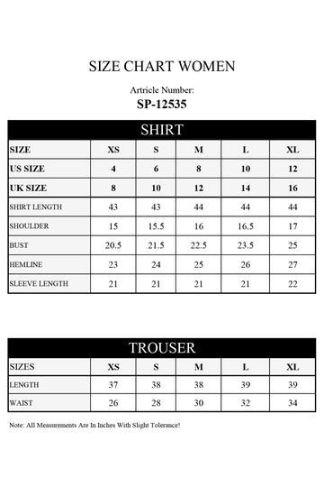 SAYA Solid Embroidered Lawn – Stitched 2pc(Shirt/Trouser)-RW2-191