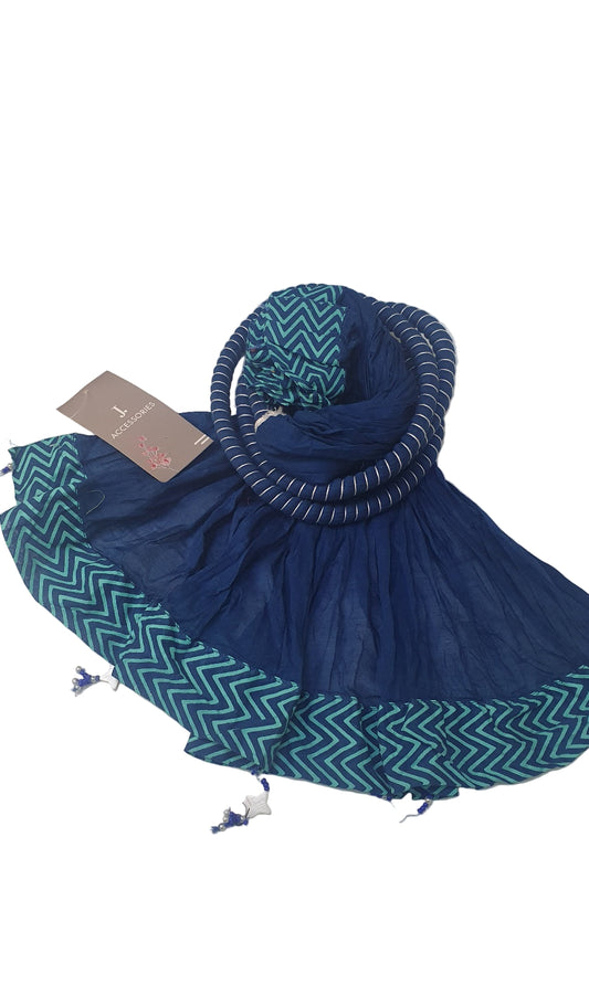 Blue J. Crushed Dupatta-Khaas Trends Dubai