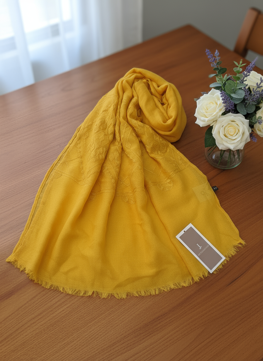 J. Lawn Embroidered Stole/Scarf-D40