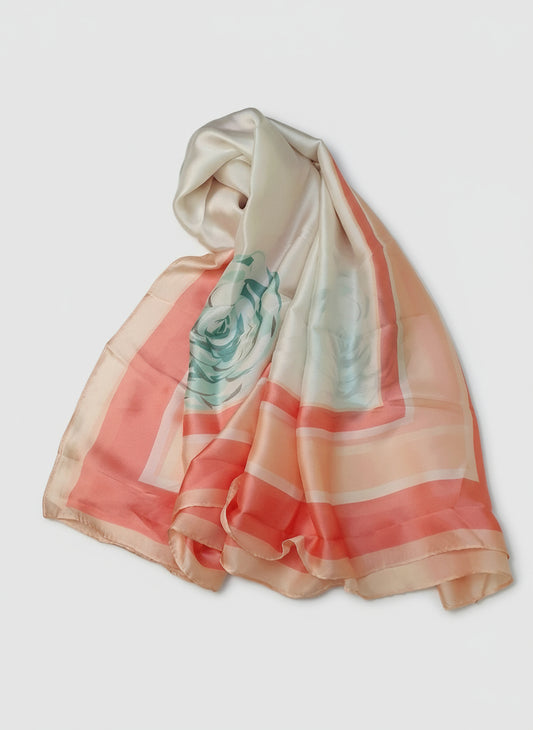 Pink printed silk stole by J.-Online Dubai