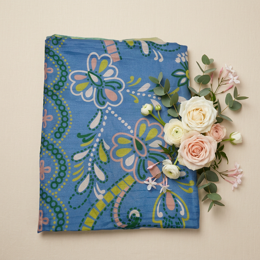 Printed Silk Dupatta-D107