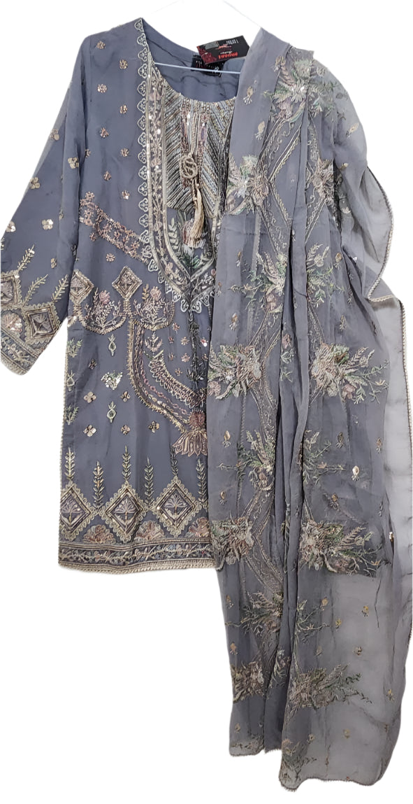 Embroidered Chiffon Gharara-RW3-23