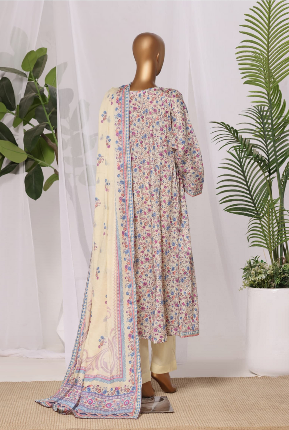 Bin Saeed Printed Lawn Frock Stitched 3pc-RW3-207