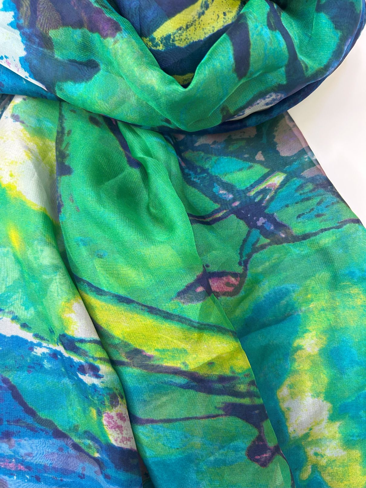 Colorful J. chiffon scarf with abstract design
