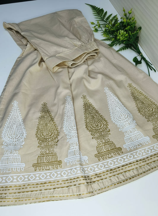 J. Beige Lawn Gharara - online Dubai