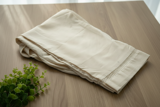 J. Beige Color Lawn Trousers For Women