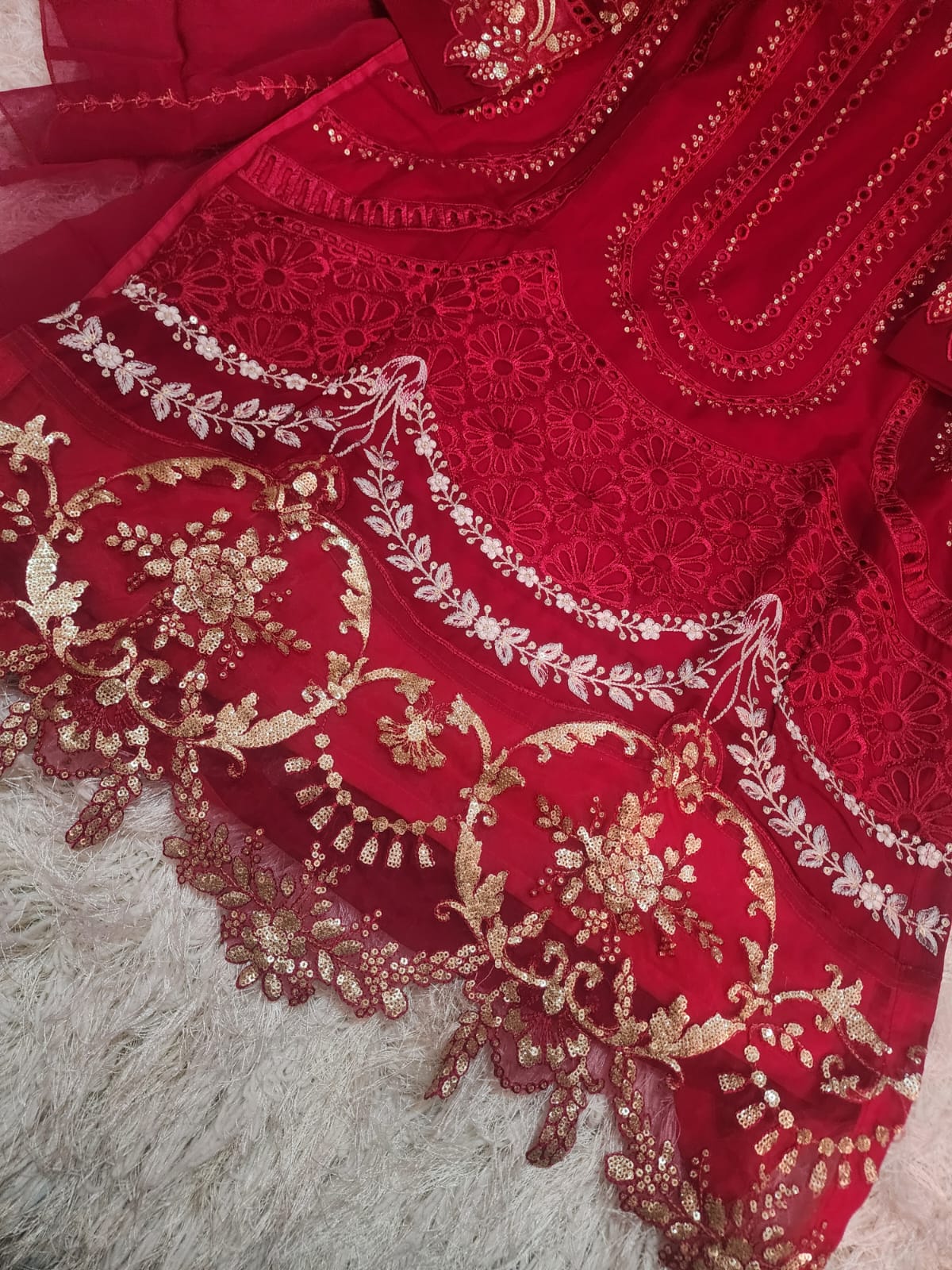 Maria B Inspired Embroidered Chiffon Stitched 3pc-RW3-26