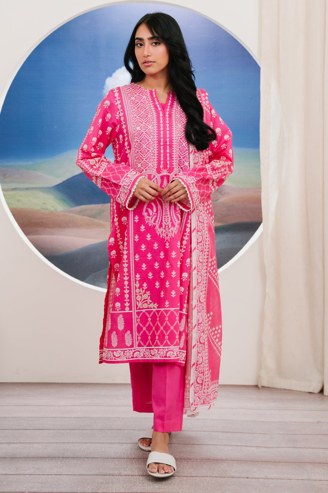 Pakistani Stitched Printed Lawn 3PC by Zellbury -Women fashion Dubai
