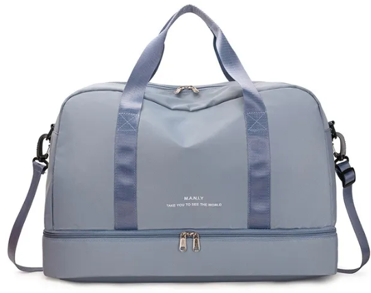 Blue duffel bag with straps for travel & gym - Online Khaas Trends