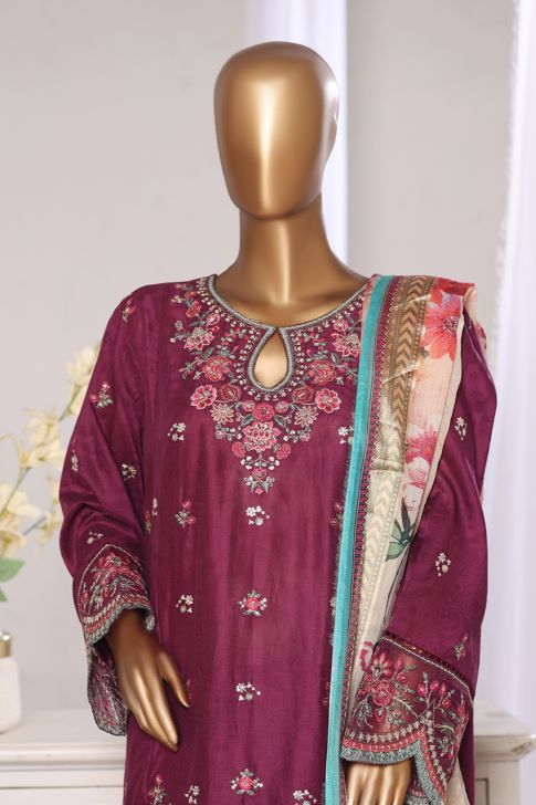 Luxury jacquard embroidered shirt with trouser and dupatta