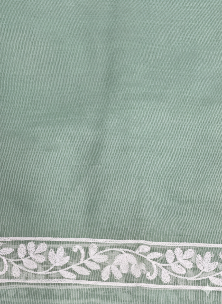 Cross Stitch  Embroidered Cotton Net Dupatta