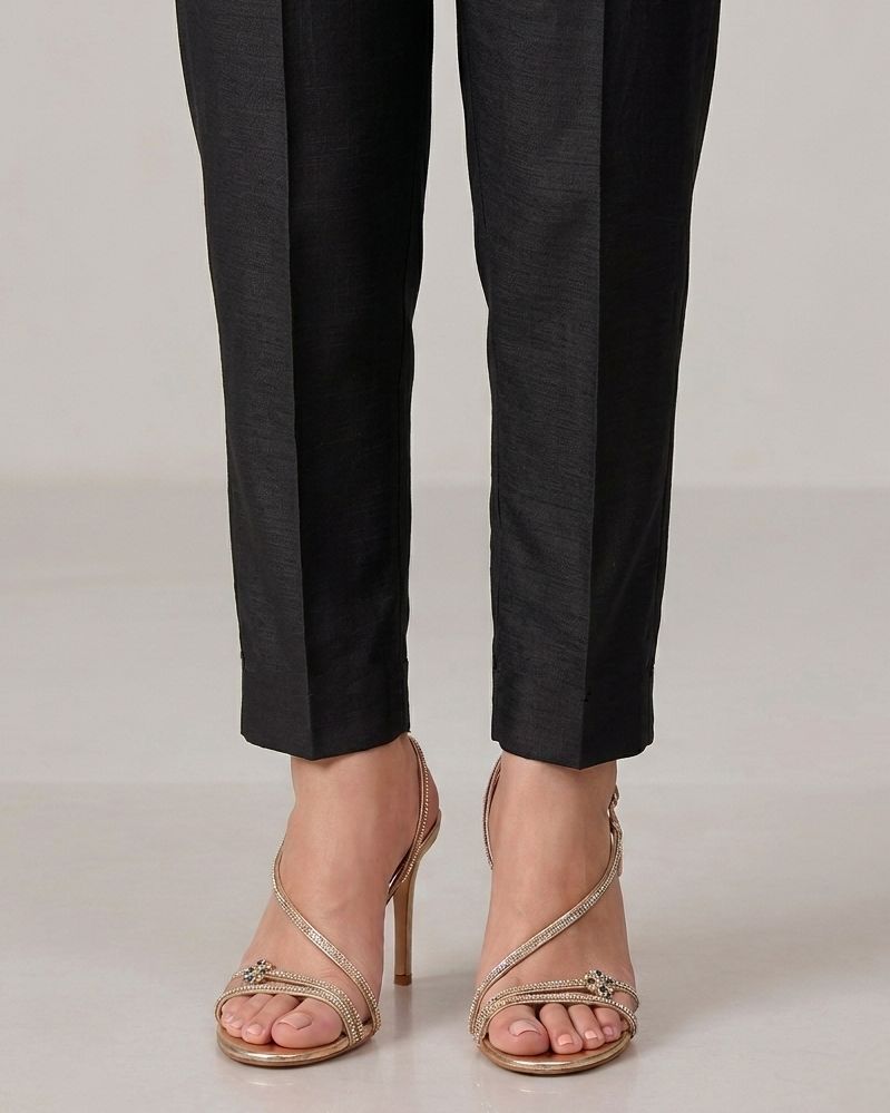 J. Black Raw Silk Plain Trouser – Women’s Ethnic Bottomwear