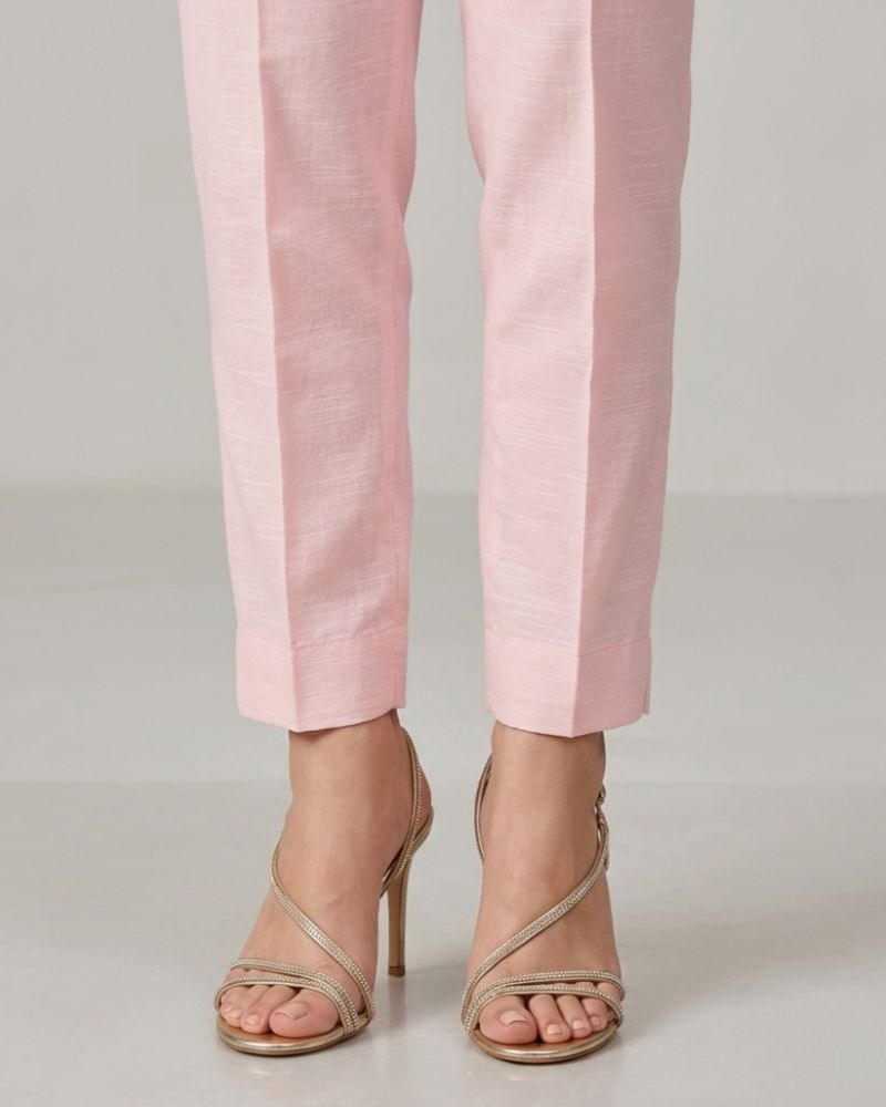 J. Pink Raw Silk Plain Trouser – Women’s Ethnic Bottomwear