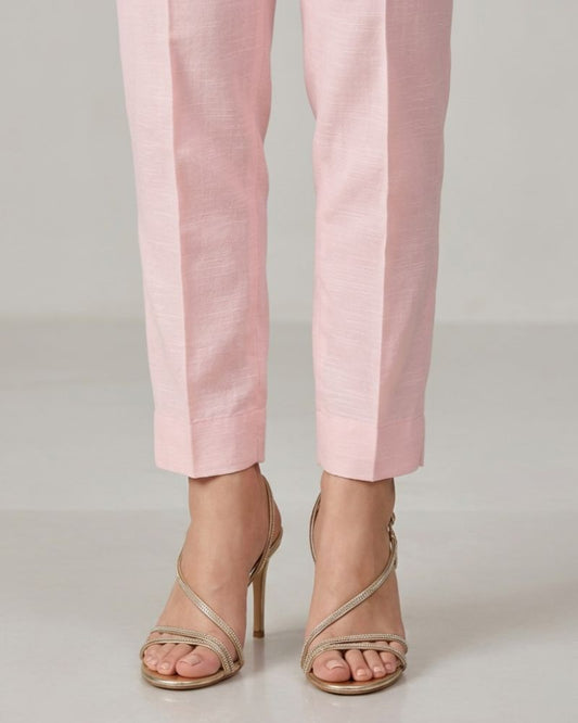 J. Pink Raw Silk Plain Trouser – Women’s Ethnic Bottomwear