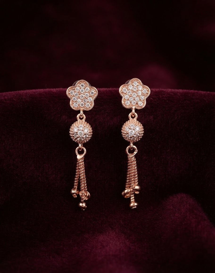 Embellished Floral Drop Earrings -J17