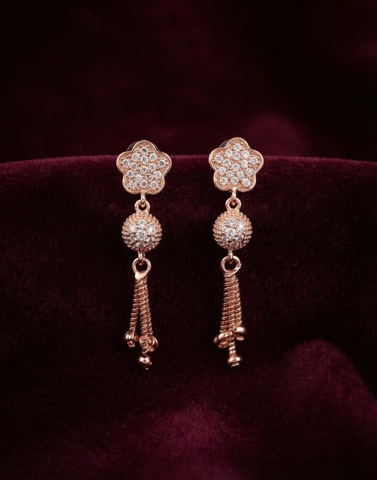Embellished Floral Drop Earrings -J17