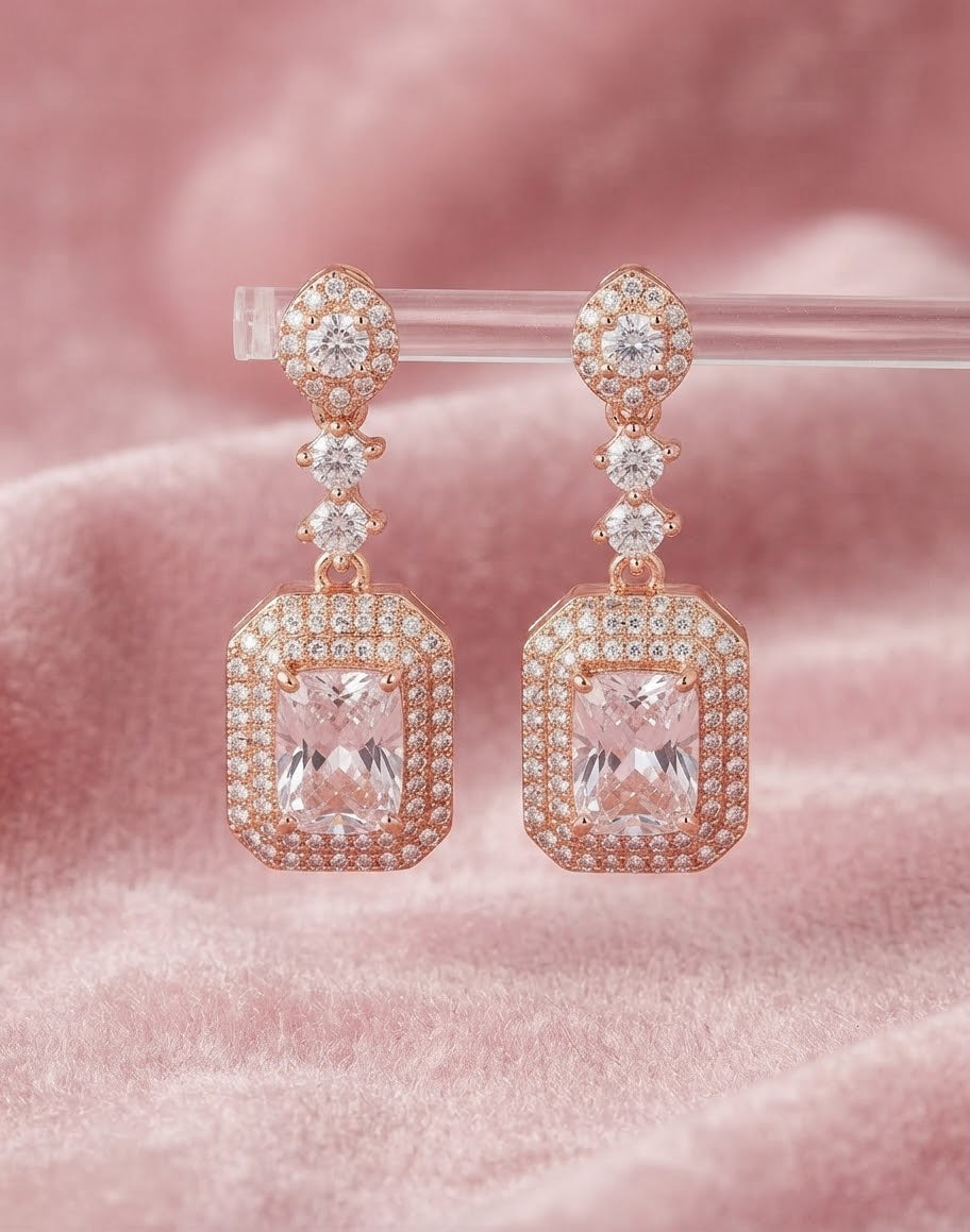 Embellished Crystal Drop Earrings -J18