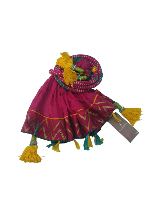Colorful traditional Crushed Lawn Dupatta with tassels by J. - Khass Trends