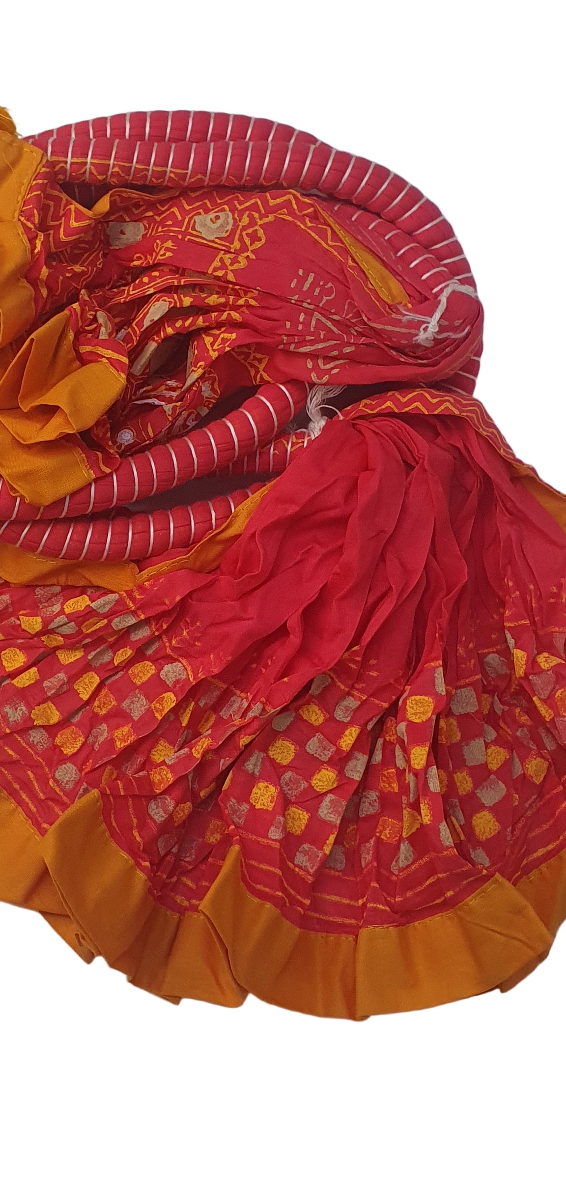 Colorful traditional Lawn Dupatta with patterns and tassels - Khaas Trends Online