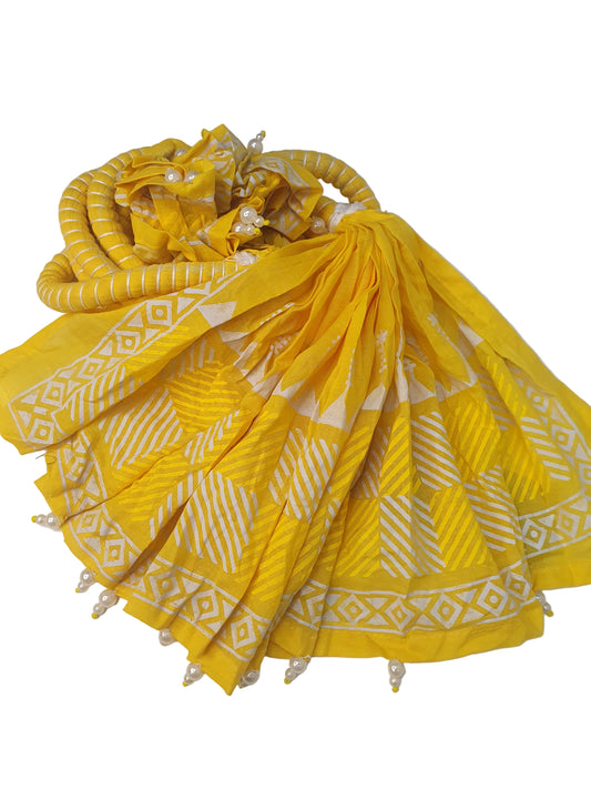 Yellow J. Crushed Dupatta- Khaas Trends Dubai