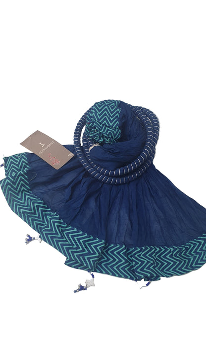 Blue J. Crushed Dupatta-Khaas Trends Dubai