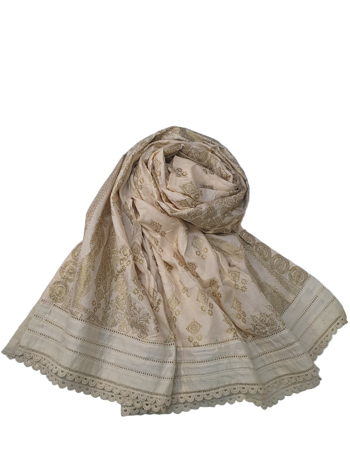 Cream color J. lawn Dupatta- Online Dubai