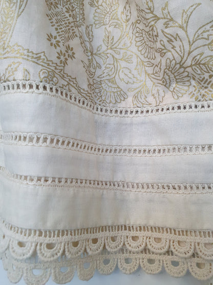 Cream color J. lawn Dupatta- Online Dubai