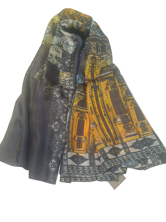 J. Scarf with architectural pattern-Online Dubai