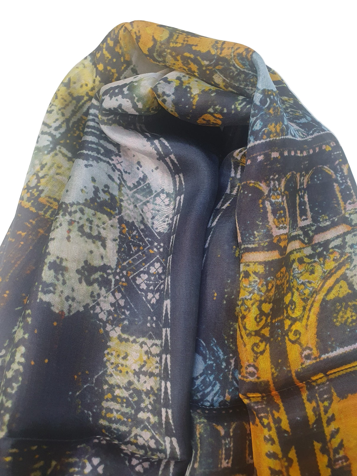 J. Silk Scarf with architectural pattern-Online Dubai