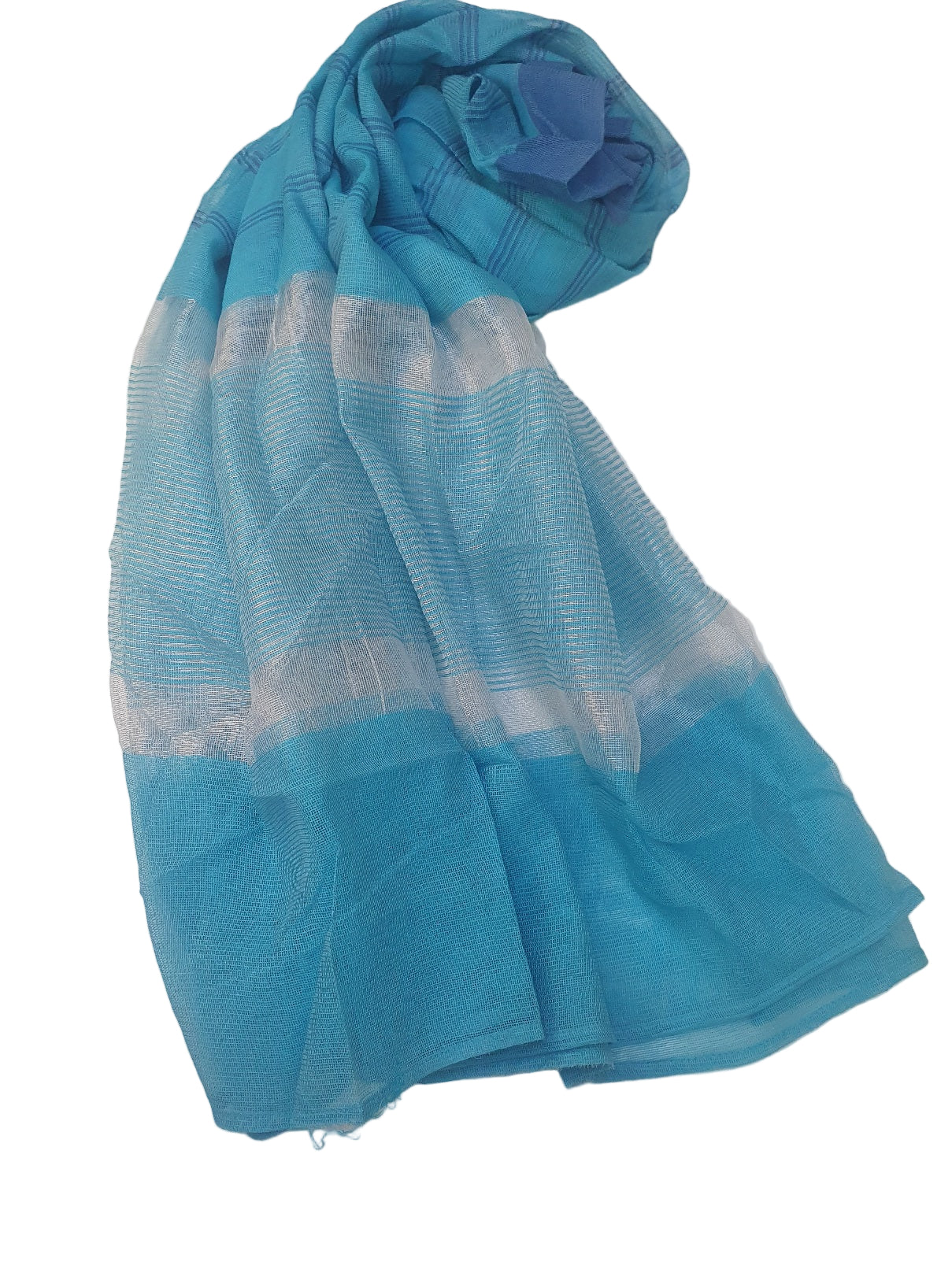 Blue and White Net Dupatta for women -Khaas Trends Online