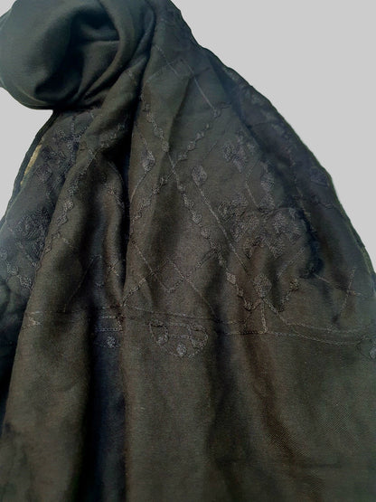 J. Black embroidered Stole- Khaas Trends UAE
