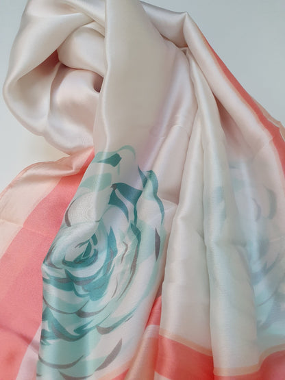 J. Silk scarf with floral design-Khaas Trends Online 