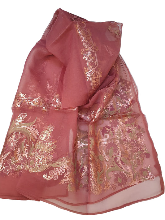 Tea Pink Color J. Organza Dupatta- Online Khaas trends