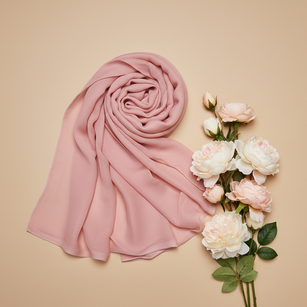 cross stitch pink chiffon Dupatta-Khaas Trends
