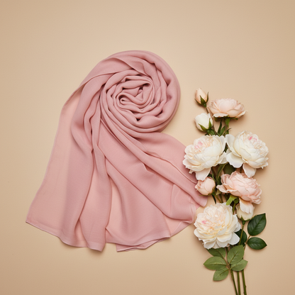 cross stitch pink chiffon Dupatta-Khaas Trends