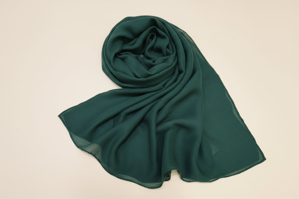 Cross stitch Dark Green Chiffon Dupatta-D58