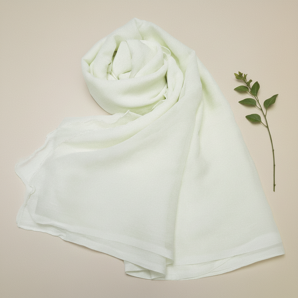 Cross stitch Light Lemon Color Chiffon Dupatta-D52
