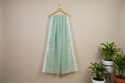 Cross Stitch  Embroidered Cotton Net Dupatta