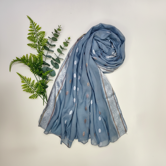 Cross Stitch Jacquard Swiss Lawn Dupatta