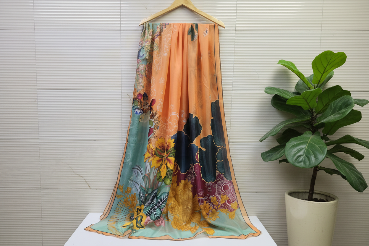 Printed Silk Dupatta