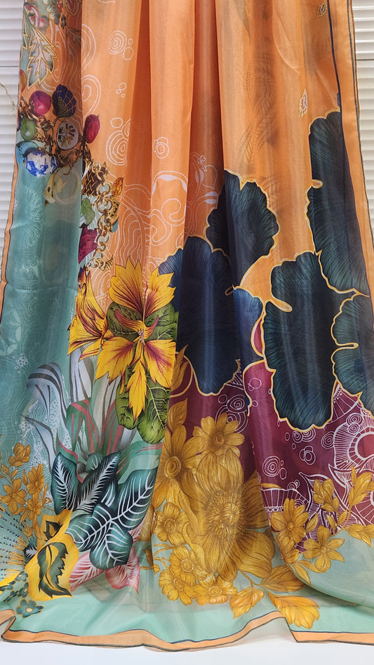 Printed  Silk Dupatta-D78