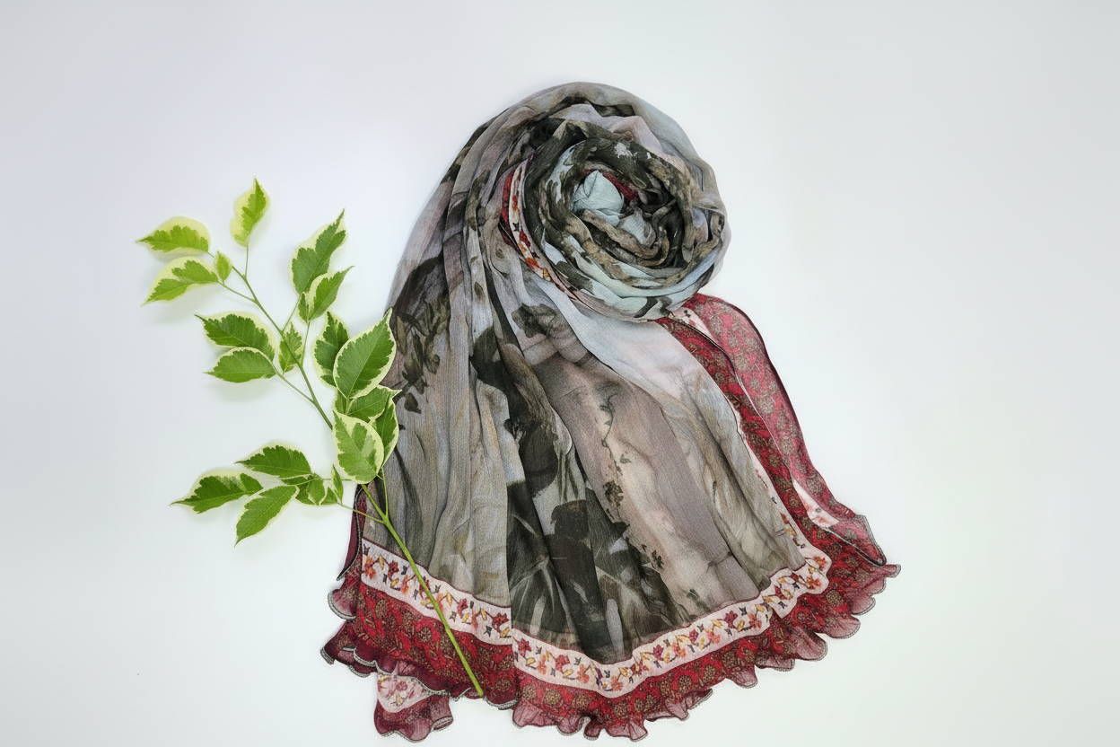 Blue Chiffon Dupatta