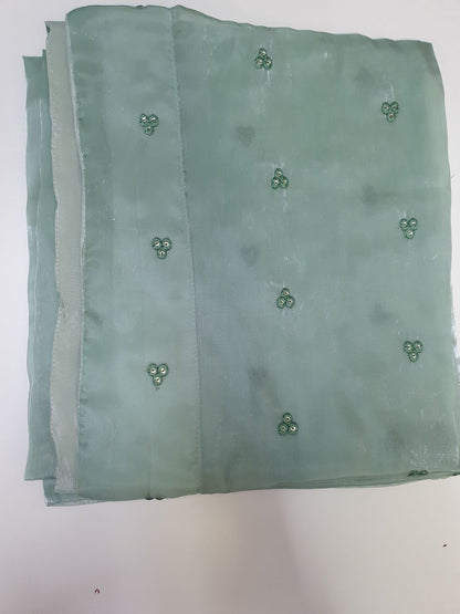 Embroidered Aqua Sheesha Silk Palazzo Suit – Stitched 3pc-RW3-141