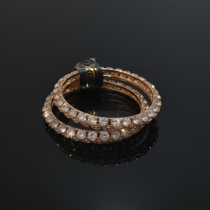 Gold Stone Bangles Set of 2 -J29