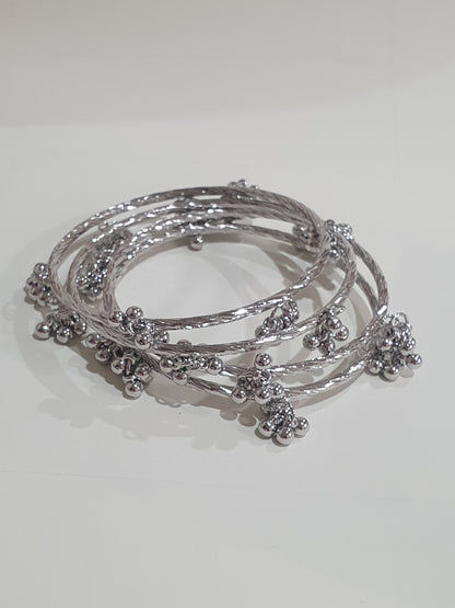 Silver Kashmiri Bangles Set of 4 -J27