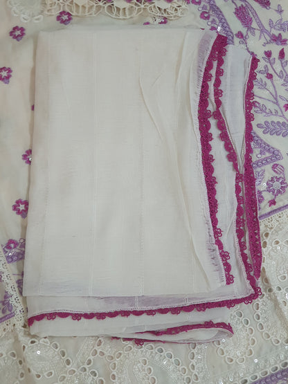 Aneela's Embroidered Cream Lawn-Stitched 3PC - RW3-237