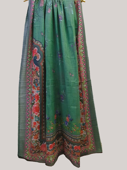 Green Printed Munar Dupatta-D115