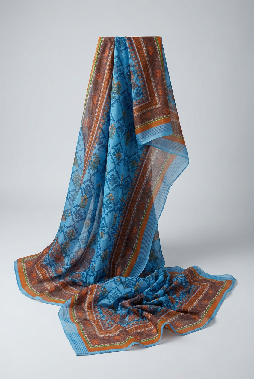 Printed  Silk Dupatta-D108