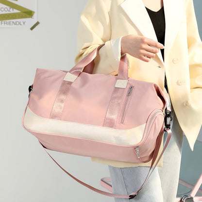 Pink Gym & Travel Duffel Bag with Shoe Compartment – Lightweight, Waterproof, and Spacious Weekender Bag for Women-khaas Trends