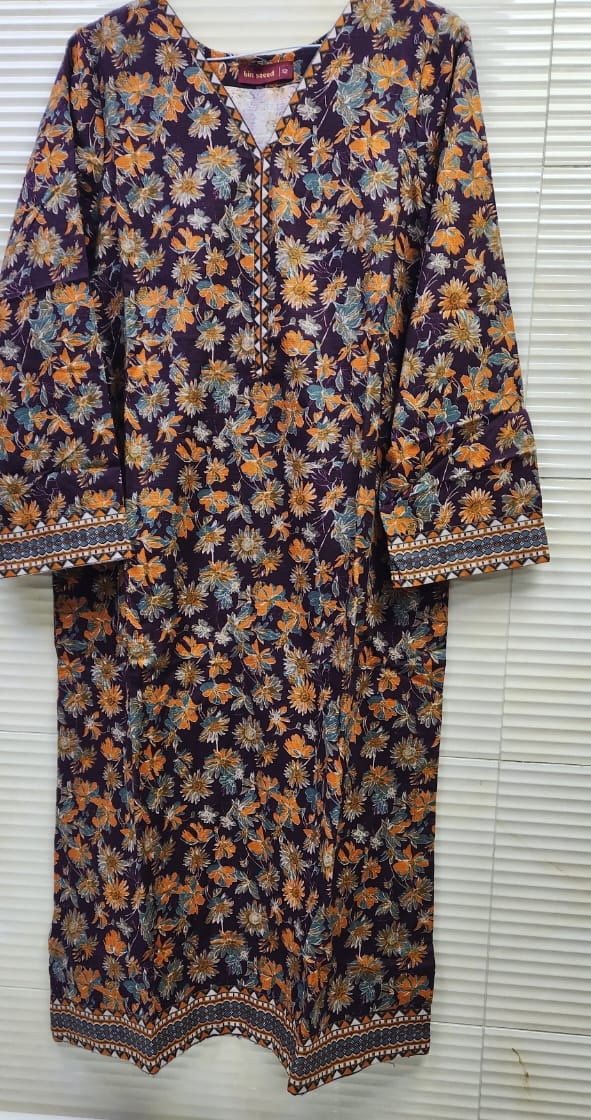 Buy Online printed khaddar Shirt by BinSaeed-Dubai